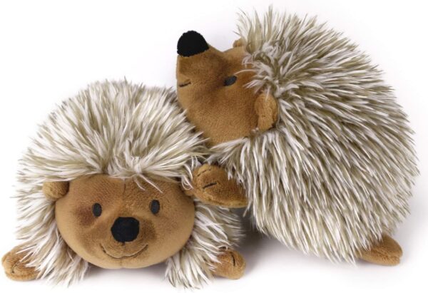 Pawaboo Bedtime Stuffed Animal Toys Plush Dog Toy Pet Chew Toy, [2PACK] Non-toxic Super Soft Plush Hedgehog Figure Toys, Brown