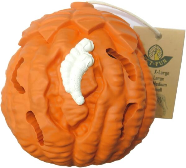 Pet-Fun® Treat Ball Dog Toy Pomelo, Tough Dog Balls hiding the treats, Interactive IQ Puzzle Chew Toy, Erratic Bounce, Dog Enrichment Toy, Virtually Indestructible for medium small dogs