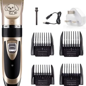 Pet Grooming Clippers Low Noise,Cordless Electric Dog Cat Grooming Trimming Kit Professional Hair Clipper Set for Dogs, Cats and Other Pets