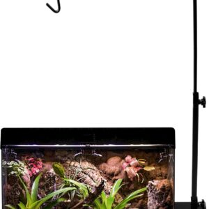 QWORK® Reptile Lamp Stand Adjustable 12-25 Inch Metal Heat Lamp Holder Hanger for Amphibians Snake Lizard Turtle Spider Terrarium Fish Aquarium