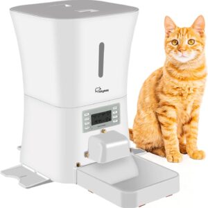 SKYMEE 8L Petreat AI Automatic Pet Feeder Food Dispenser for Cat & Dog – Portion Control,Voice Recording, Timer Programmable Up to 4 Meals a Day