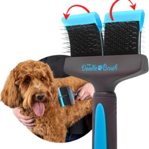 The Doodle Brush Poodle Brushes For Grooming - Dog Slicker Brush, Puppy Grooming Brush - Slicker Dog Brush For Cockapoo, Labradoodle & Goldendoodle - Poodle Dog Brush, Dog Grooming Brush (Double Head)