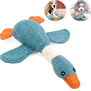 WASYPLSFOI Dog Toys Tough Durable Small Puppy Large Big Duck Dogs Pet Chew Toy for Aggressive Chewers Calming Teeth Cleaning, Blue