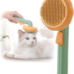 WUBAYI Dog Brush Cat Brush Grooming Brush,Self Cleaning Slicker Brush Pet Grooming Tool for Long Hair or Short Hair Cats Pet Brush Easily to Remove Loose Undercoat, Mats, Tangled Hair and Shed Fur