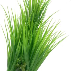 Mascot Pets Improved Model 40cm X Large Green Plastic Artificial Plant Bush Reeds for Aquarium Fish Tank Aquatic Greenery Décor Decoration Water Grass Plants