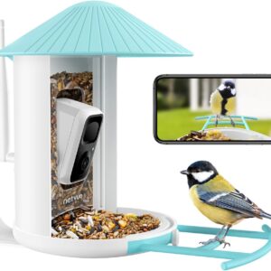 NETVUE Birdfy- Bird Feeder Camera, Bird Feeders Auto Record Videos & Notify When Birds Visit, Bird Box Camera, Bird Camera Wireless, Birthday Gifts, Bird Watching Gifts for Mum/Dad/Bird Lovers