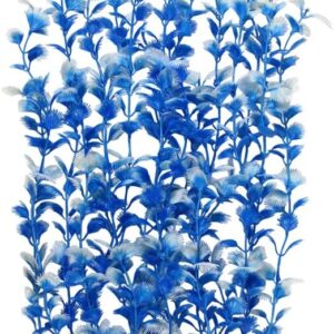 WEkiva Sky Blue Grass Cluster Aquarium Décor Plastic Plants Extra Large 22 Inches Tall 6510