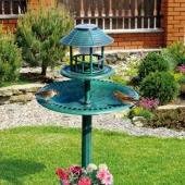 Easylife 4-in-1 Solar Bird Hotel, Bird Bath and Feeder, Bird Table, Bird Bath, Bird Feeding Station, Bird Hotel for Garden, Solar Powered Bird Feeder, h95cm x d44cm - Fully Guaranteed