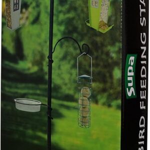 Supa Wild Bird Feeding Station For Garden Birds With Water Dish, Mesh Pecking Dish For Bird Feed And 3 Arms For Hanging Feeders From.