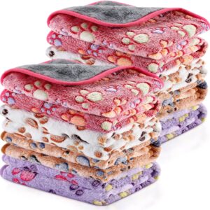 Tudomro 8 Pcs Bulk Waterproof Guinea Pig Blankets Small Animal Flannel Throw Bedding Absorbent Guinea Pig Cage Liners Reusable Pet Pee Pad Sleep Mat Pad Cover for Hamster Rabbit Ferret (16 x 24 Inch)