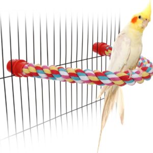 Birds Parrot Hanging Perch Adjustable Parrot Rope Swing Chew Toy Cage Accessories