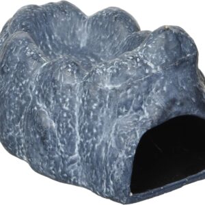 Exo Terra Wet Rock Moisture Retaining Ceramic Reptile Cave,Grey