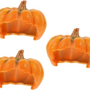 BESPORTBLE 3pcs Aquarium Landscaping Pumpkin Reptile Hideout Reptile Cave Reptile Hide House Hideout Reptiles Lizards Habitat Pumpkin Terrarium Decor Pumpkin Decor Snake Cave Snake Hide Resin