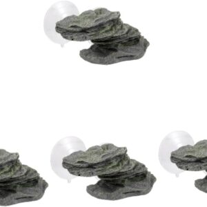 BESPORTBLE 4pcs Turtle Floating Island Drying Table Tortoise Hide Tortoise Habitat Turtle Rocks Turtle Tank Platform Turtle Hideout Cave Reptile Basking Platform Turtle Tank Decorations Resin