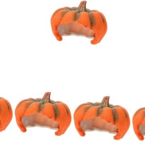 BESPORTBLE 5pcs Pumpkin Fish Tank Decoration Fish Breeding Cave Reptile Hideaway House Aquarium Pumpkin Ornament Reptile Pumpkin House Cichlid Rest House Artificial Pumpkin Betta Cave Resin