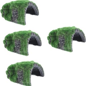 BESPORTBLE 4pcs Tortoise Hiding from House Snake Hide Reptile Turtle Cave Reptile Hiding Cave Reptile Cave Hide Caves Reptile Rocks Cave Reptile Decor Reptile Terrariums Snake Habitat Resin