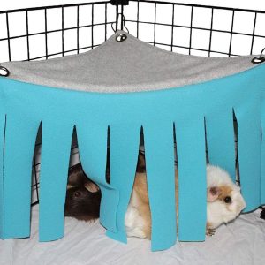 ASOCEA Small Animal Hamster Tent Hammock Pet Hideout Cage Accessories Nest Bed for Guinea Pig Chinchilla Hedgehog Rat Squirrel Ferret Dwarf Bunny (Blue)