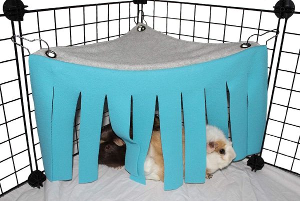 ASOCEA Small Animal Hamster Tent Hammock Pet Hideout Cage Accessories Nest Bed for Guinea Pig Chinchilla Hedgehog Rat Squirrel Ferret Dwarf Bunny (Blue)