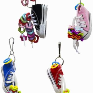 2Pcs Bird Chewing Toys Funny Shoes Parrot Toys Mini Parrot Toys Parrot Cage Bite Toys Bird Swing Toys for Small Parrots (Random Color)