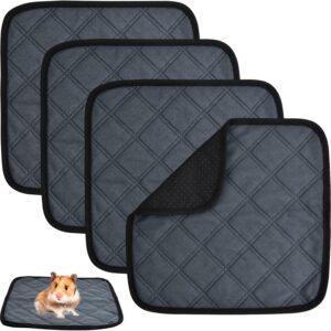 4 Pack Guinea Pig Cage Liners, 30 x 30cm Washable Pet Pee Pads, Anti Slip Small Animals Bedding, Reusable High Absorbent Pet Mat with Waterproof Bottom for Rabbit Hamster Cat Dog Chinchilla Cages