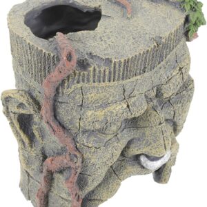 COSMEVIVI Fish Tank Landscaping Reptile Cave Reptile Shelter Cave Reptile Hides and Caves Reptiles Tank Hide Reptile Hideout Rock Turtle Basking Platform Aquarium Habitat Hideouts Mask Resin