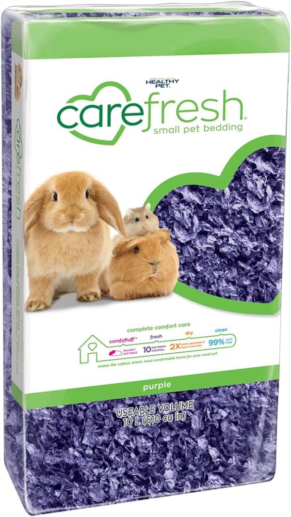 Carefresh Dust-Free Purple Natural Paper Small Pet Bedding with Odor Control, 10L