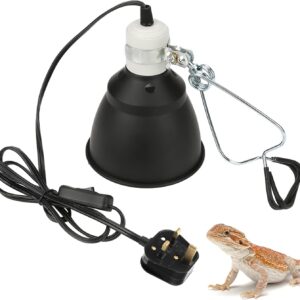 Haokaini E27 Reptile Turtle Heat UVA/UVB Bulb Lamp Light Holder 220V 300W Reptile Clamp Lamp Heating Lighthouse for Chicken Brooder Basking(UK Plug)