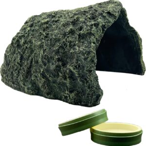 Reptile Hides and Caves XL Resin Simulation Rock Reptile Hide Terrarium Habitat Décor Bearded Dragon Hideout for Bearded Dragon Lizards Ball Python Snakes Turtle Large Reptiles, Amphibians