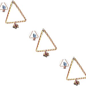 Yardwe 3pcs Bird Toy for Parrot Bird Climbing Swing Parrot Swinging Bridge Parrot Swings Pet Training Triangle Swing Suspension Bridge To Climb