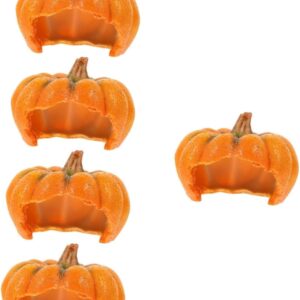 Yardwe 5pcs Aquarium Landscaping Pumpkin Snake Hide Turtle Cave Pumpkin Shaped Reptile House Pumpkin Hideout Reptiles Lizards Habitat Aquarium Assecories Reptile Hideout Snake Cave Resin